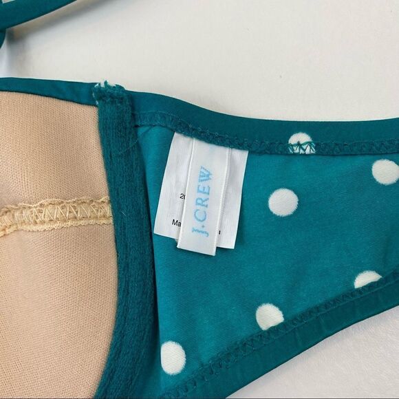 J. Crew Underwire Bikini Top in Green and White Polka Dots 34C Swim - Picture 5 of 6